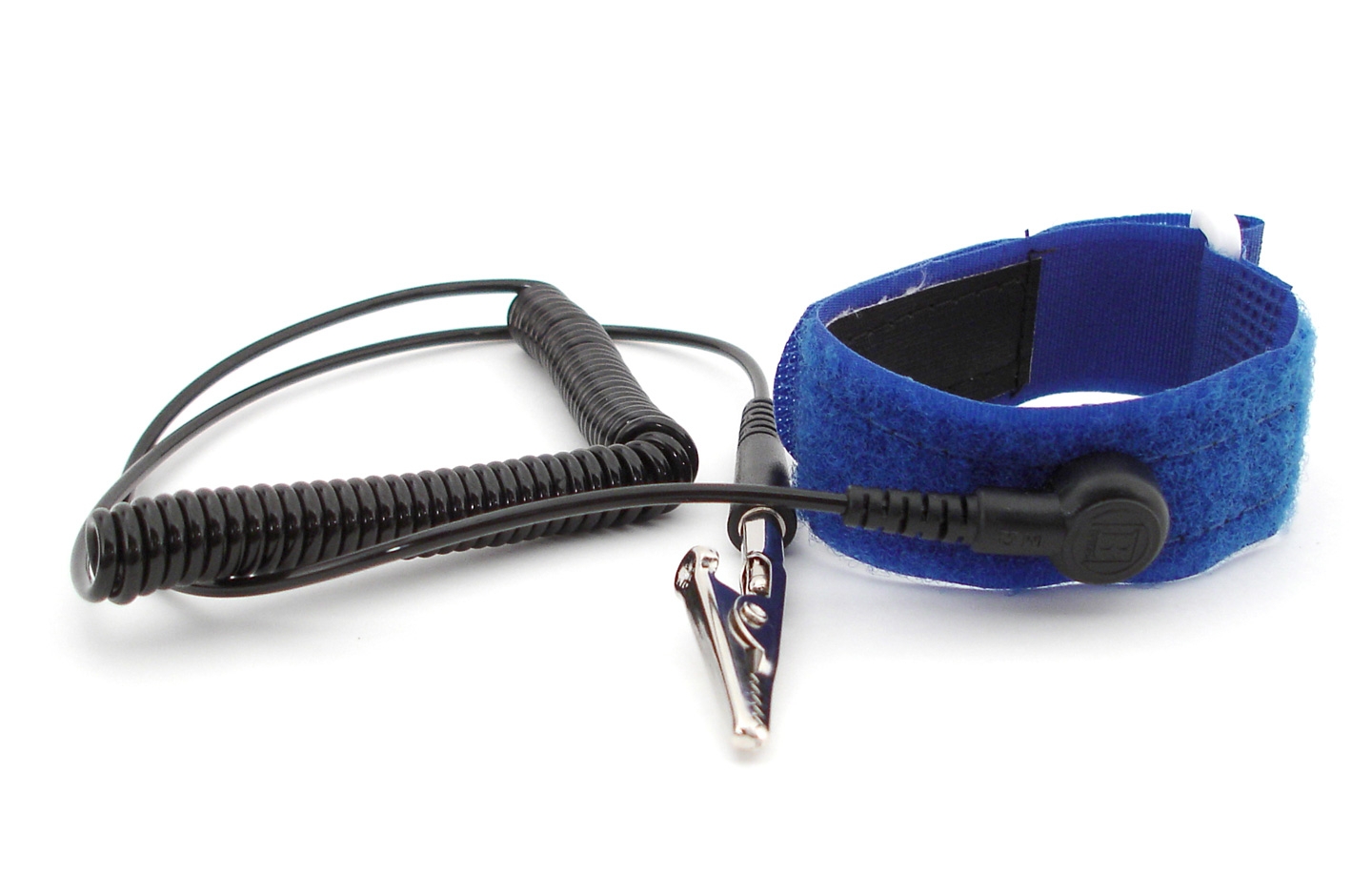 Desco 09060 Adjustable Hook and Loop D-Ring Wrist Strap Band, Universal, 4  mm Stud Snap, Royal Blue, Each